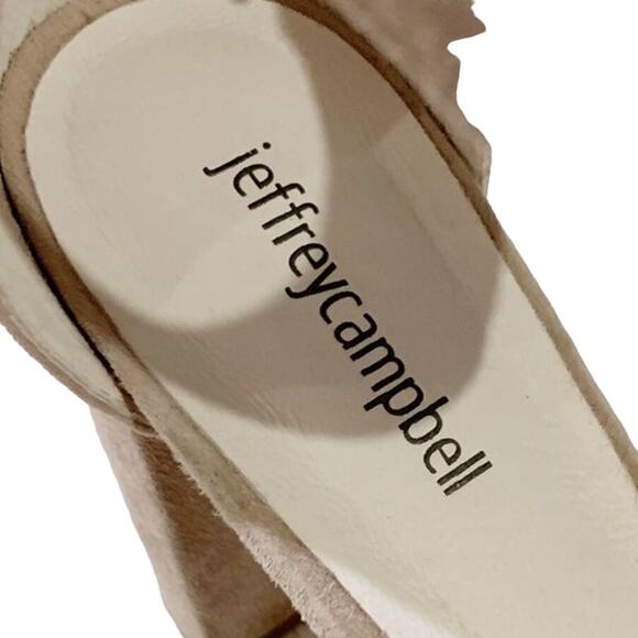 Jeffrey Campbell Lindsay Suede Block Heel Sandal NEW Taupe Size 12 - Picture 8 of 8